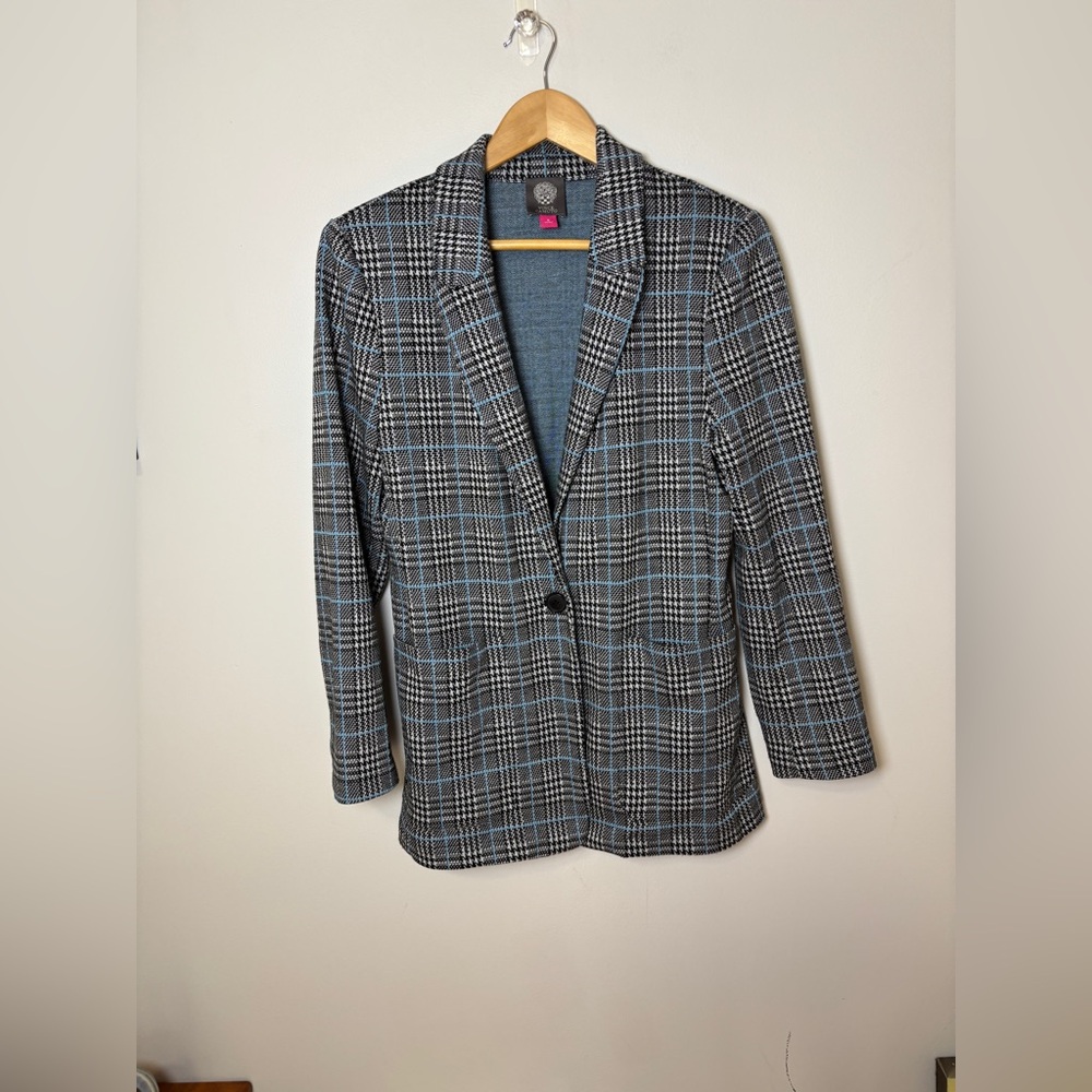 Vince Camaro Women’s Soft Plaid Blazer Houndstooth Size 8